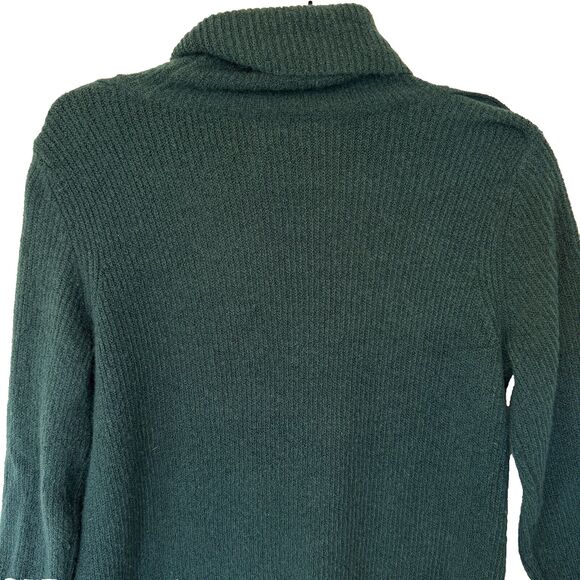 Halogen Women's XS Mock‎ Neck Sweater Green Button Sleeves Oversized - Picture 12 of 16